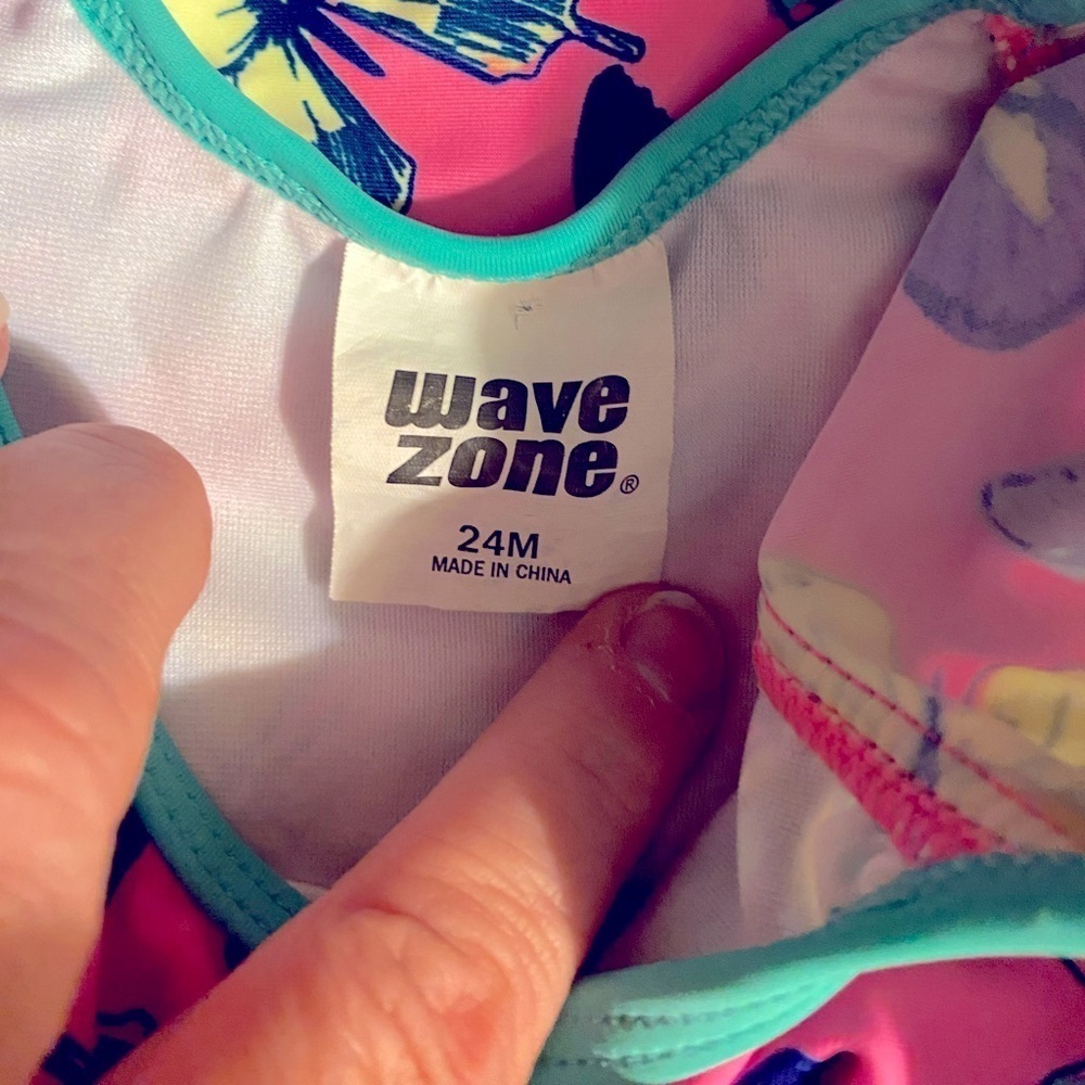 Wave Zone Swim Suit, One piece, Sz 24M, Butterflies, Pastel, Like new, Girly - Picture 6 of 11
